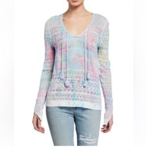 Zadig & Voltaire Delvy Open Knit Sweater Women’s M Tie-Front Long-Sleeve NWT